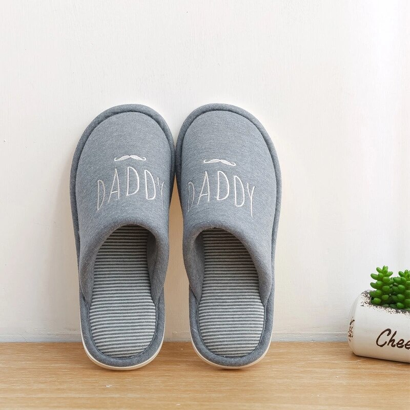 ASIFN chaussons pour hommes japonais femmes intérieur coton tongs bois hiver Couple lettres antidérapant fond souple Zapatos Mujer: Bleu / 9