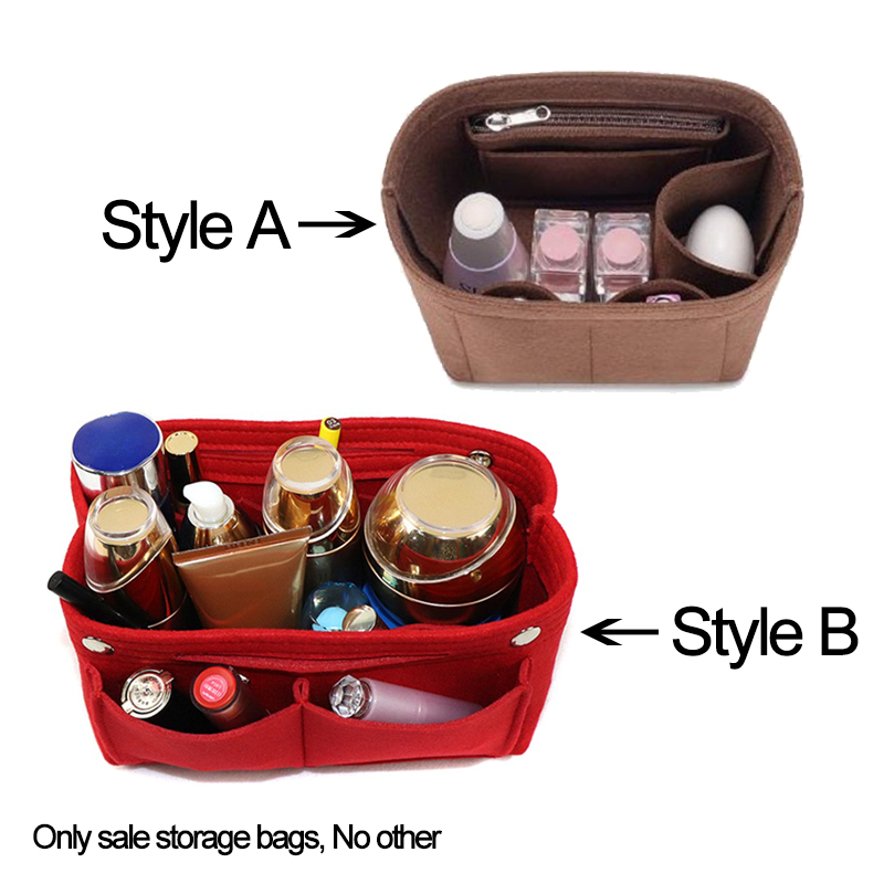 Felt Insert Bag Fits For Longchamp Handbag /Bucket Bags Liner Bag Felt Makeup Bag Support Travel Portable Insert Purse Organizer