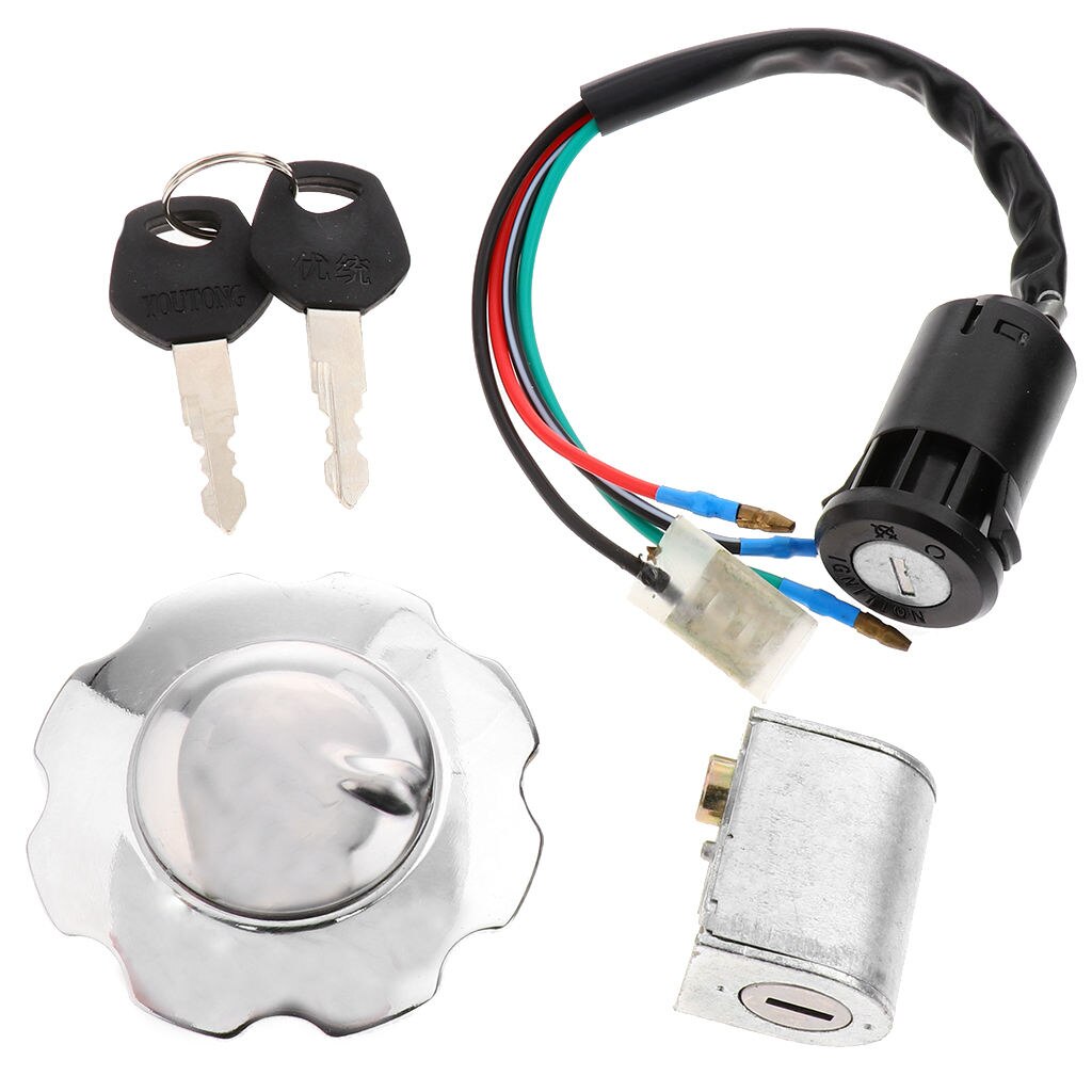 Waterproof Metal Motorcycle Ignition Switch + 2 Keys + Fuel for Honda CG125 ZJ125