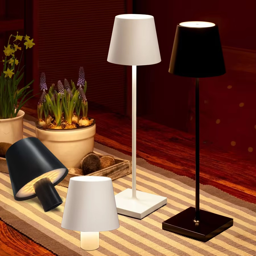 Tafellampen 3 niveaus dimbare USB oplaadbare aanraaklamp, draadloze led-bureaulamp Touch-nachtlampje LED voor kamerstudie kantoorbar