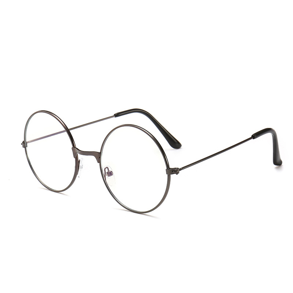 Gafas redondas Retro con luz azul para niños, lentes de lectura para hombres y mujeres, para ordenador, bloqueo de luz azul, para estudiantes: Ordinary lens gray