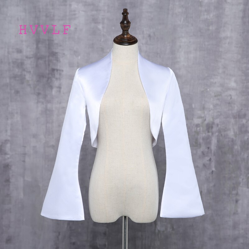 Hochzeit Jacken Braut Mit Langen Ärmeln Satin- Weiß Elfenbein Braut Shrugmantel Für Abendgesellschaft Bolero Renda