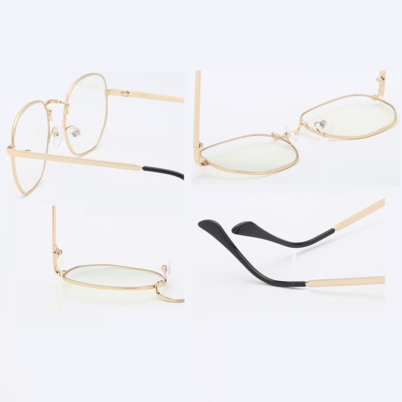 Gafas poligonales antiazules para mujer y hombre, gafas bloqueadas con Rayo Azul, para aliviar la fatiga, gafas hexagonales para ordenador, gafas con montura metálica