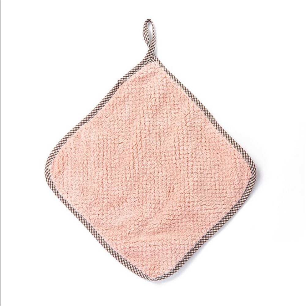 Super Absorbent Coral fleece Clean Cloth Cleaning Wiping Rag Dish Towel Home Kitchen Towel Sink Wipe Cleaning Towels 25*27.5cm: freshpink