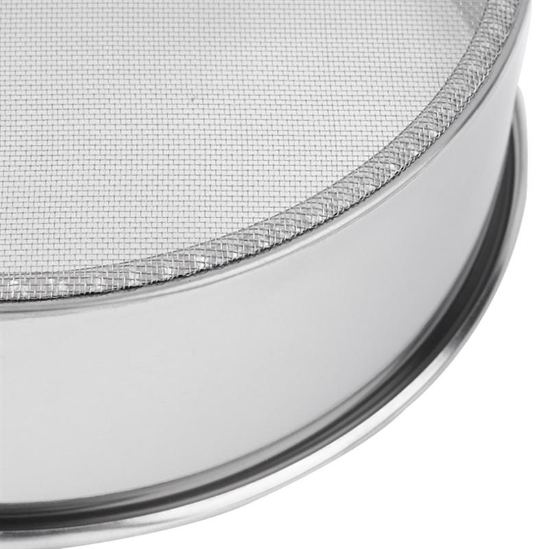 Rustfritt stål sølv nett mel sikt kjøkken finmasket mel sil kake bakepulver filter netting