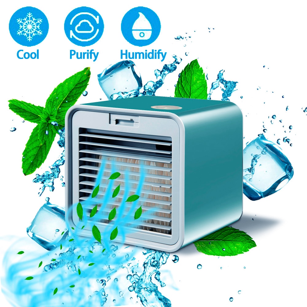 Mini Portable Air Conditioner Humidifier Purifier Air Cooler Desktop USB Air Cooling Fan Device Office Home Air Conditioning