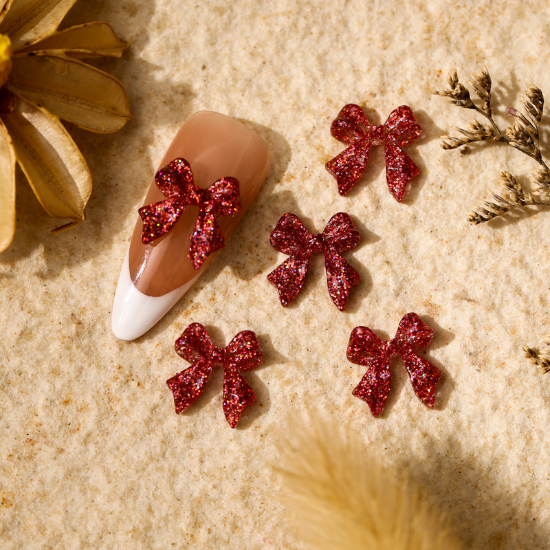 50 Uds. De lazos largos de resina rosa para decoración de uñas, lazos para uñas de hadas esmerilados 3D Kawaii, piezas de decoración, accesorios para uñas de japonés DIY: Violeta