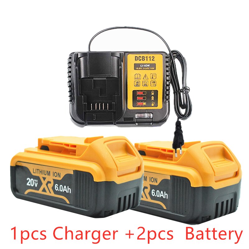 100% DCB200 20V 6000mAh replaceable Li-ion battery compatible with Dewalt 18 Volt MAX XR power tools lithium Batteries