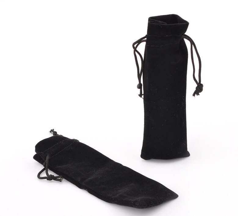 10PCs Black Velvet Drawstring Pouches Jewelry Bags 15.5x5.5cm