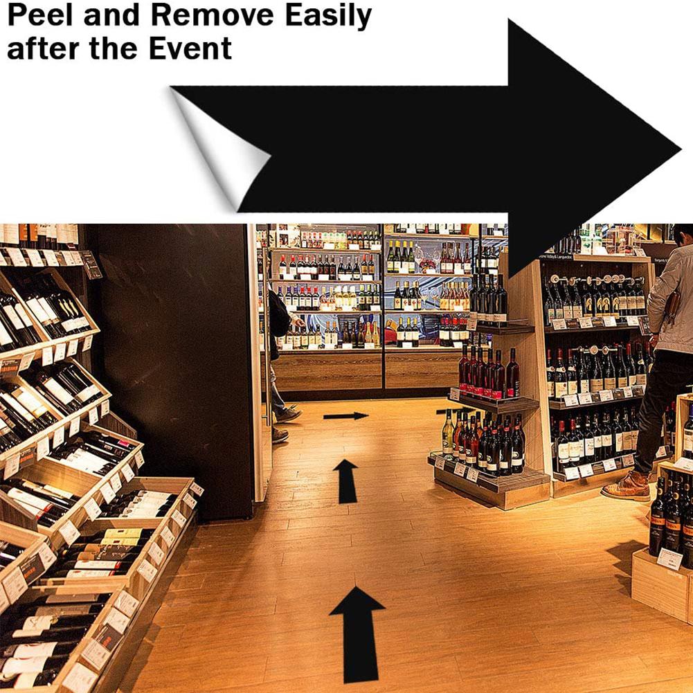 6Pcs Arrow Decal Removable PVC Self Adhesive Waterproof Ground Floor Marking Wall Stickers Home Decoration Stickers & Posters