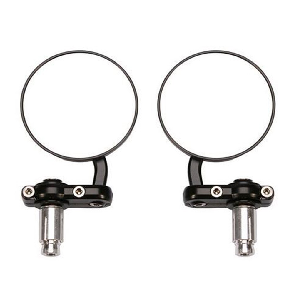 Noir universel de moto 3 "rond 7/8" rétroviseurs d'extrémité de barre de poignée café RACER BOBBER CLUBMAN pour Honda Suzuki KTM Yamaha kawasaki: Black no adjusted