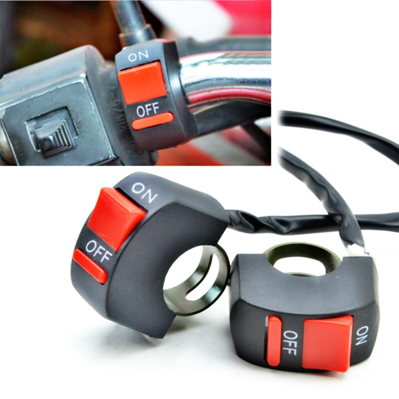 Interruptor de encendido y apagado Universal para manillar de motocicleta, botón de encendido y apagado para Moto, ATV, DC12V/10A, color negro