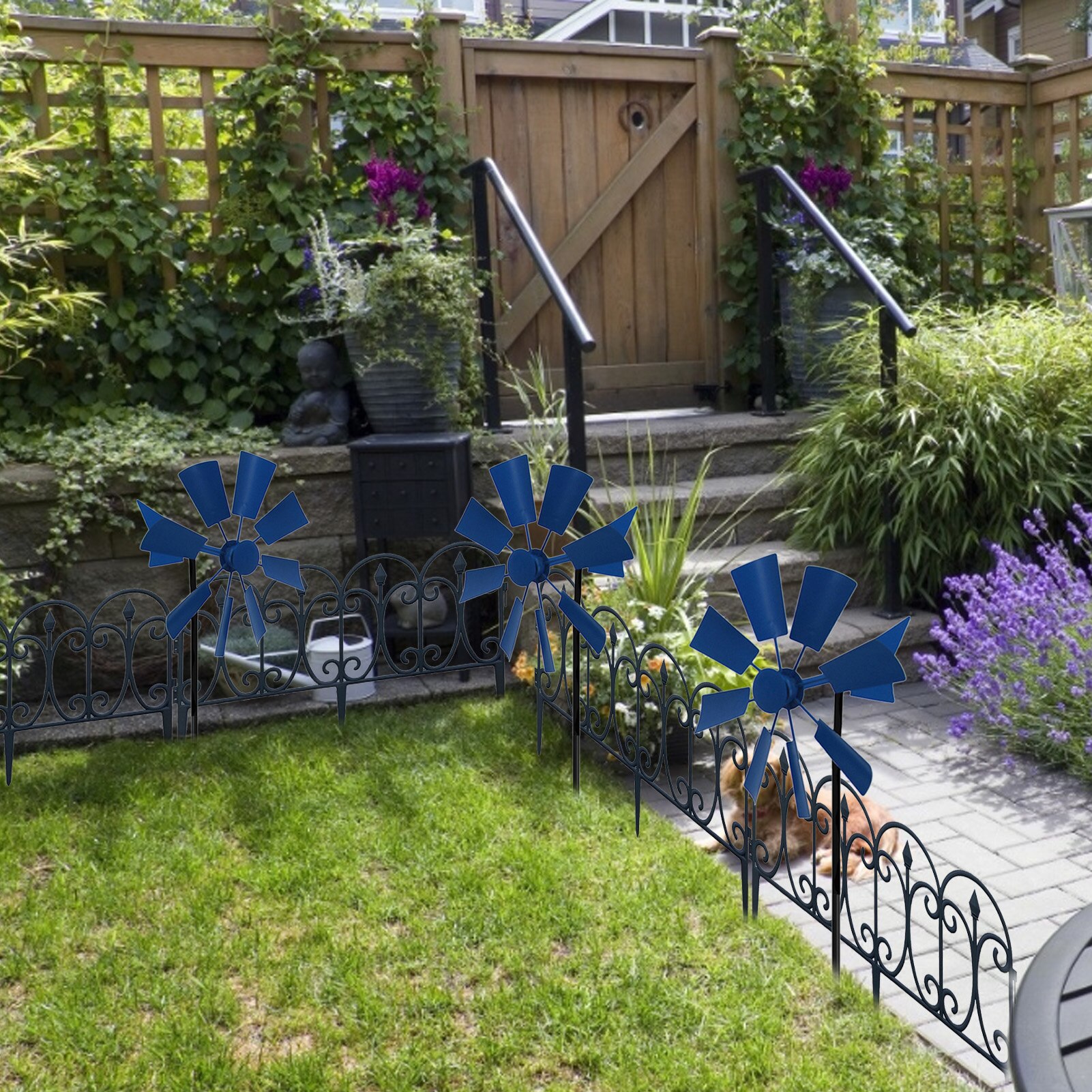 Garden Windmill Modern Outdoor Iron Lawn Windmill Wind Spinner Suitable For Home Lawn Decoration Garden Artwork