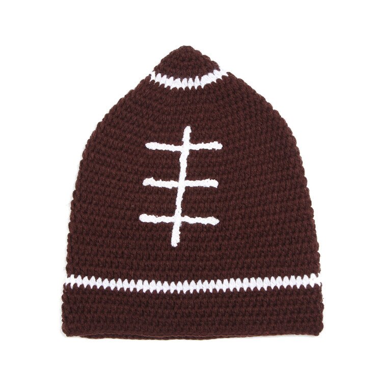 Moeble Newborn Baby Boy Coffee Color Crochet Knit Clothes Football Photography Props Bebe Photography Props Crochet Clothing Set