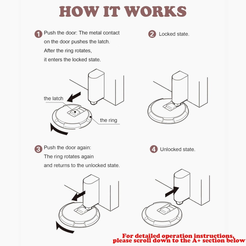 Heavy Duty Magnetic Door Stopper Mechanical Door Stop Adjustable Door Holder Non-punch Sticker Door Stop Furniture Door Hardware