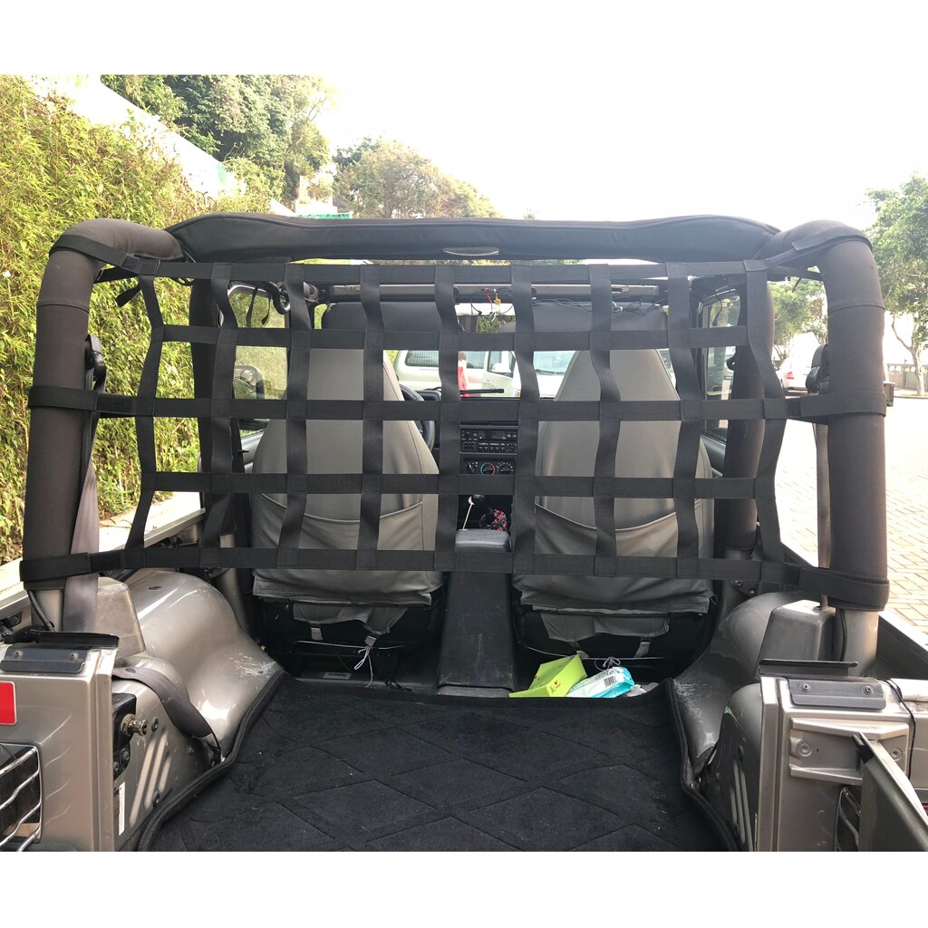 Easy Install Cargo Net Back Window Roof Net Hammock for Wrangler 97-17 Auto Replacement Parts toit net hamac