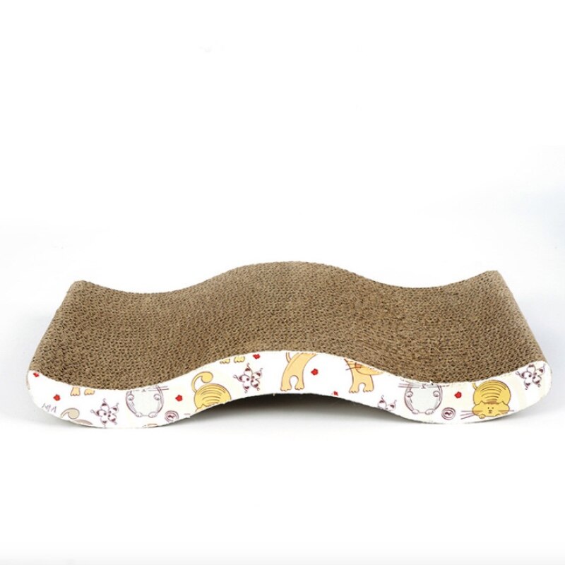 Cartoon Fun Cat Toys Cat Scratch Board S-Shaped Corrugated Paper With Cats Claw Grinding Nail Scraper Mat Mattress Cat Supplies