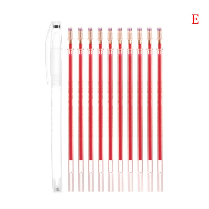 10Pcs Warmte Uitwisbare/Water Oplosbare Pen Stof Markers Uit Voor Tekening Lijnen Lederen Verdwijnen Marker Pennen Naaien Accessoires: E