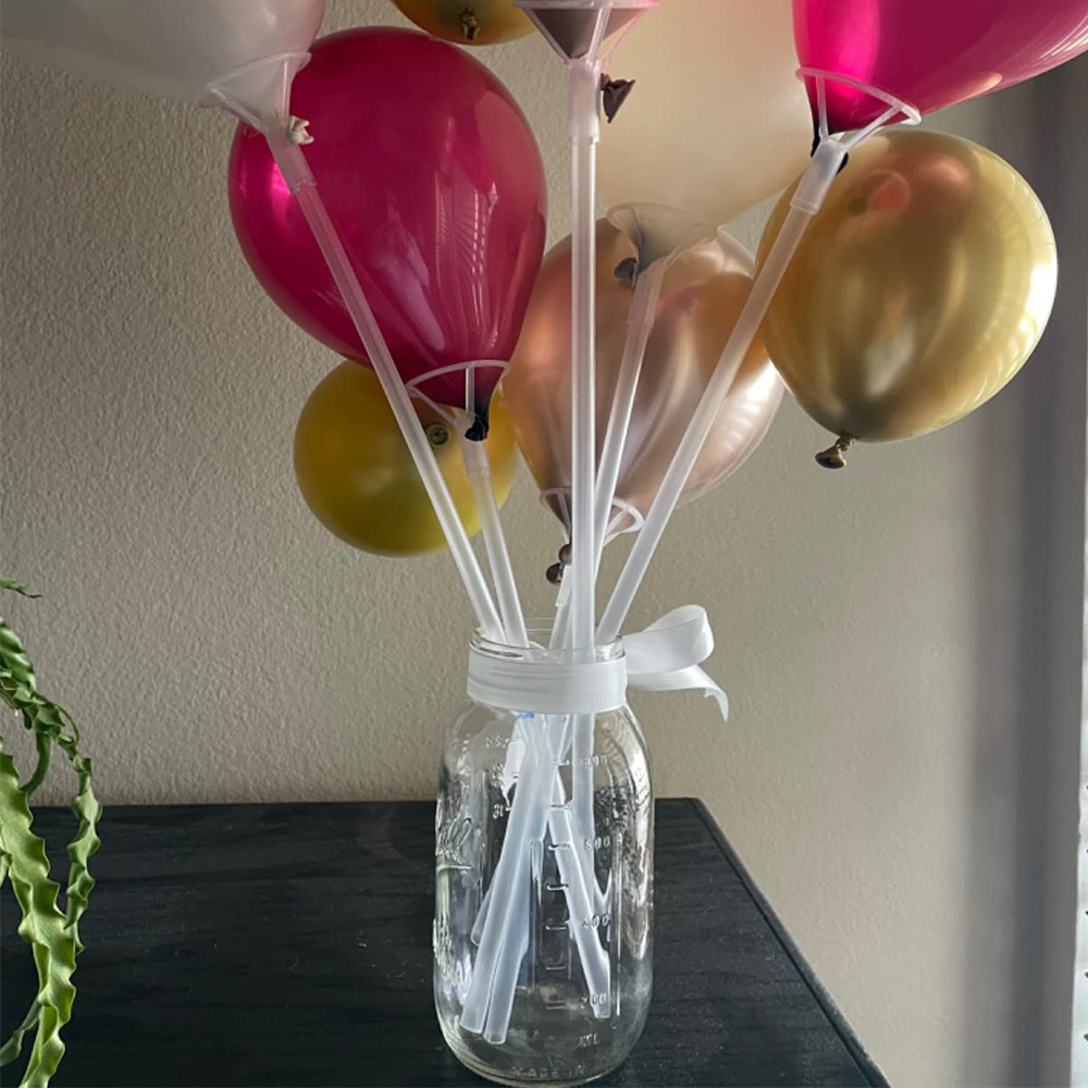 20-100pcs Clear Big Balloon Sticks 16/27inch Long Reusable Balloon Holder with Cup for Bobo Balloons Birthday Wedding Decoration