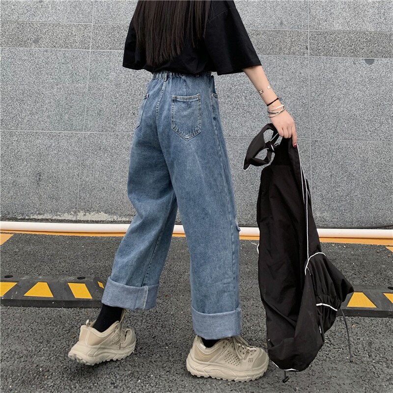 Shengpalae Zomer Casual Jeans Vrouw Lange Broek Cowboy Vrouwelijke Losse Streetwear Ripped Jeans Rechte Broek ZA4413