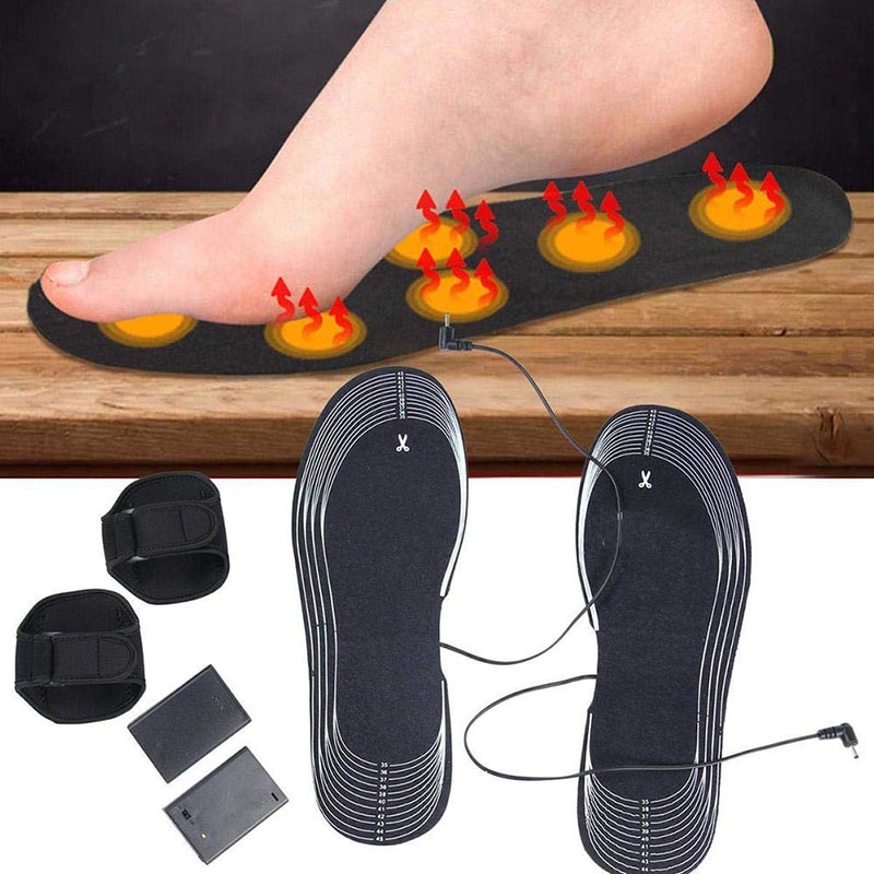 Usb opvarmede sko indlægssåler elektrisk fod opvarmning pad fødder varmere sok pad mat vinter udendørs sport opvarmning indlægssåler vinter varm