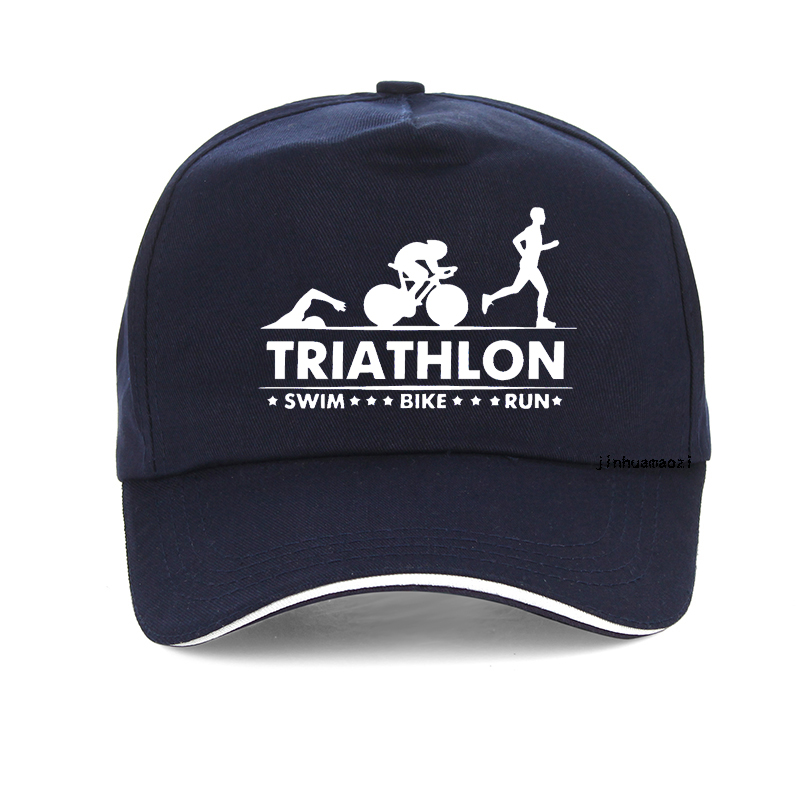 Männer Triathlon schwimmen Fahrrad laufen Sportler Sport Golf Hütte Männer verstellbar Sommer draussen Sport Sonnenhut Baseball Deckel Gorro: Marineblau