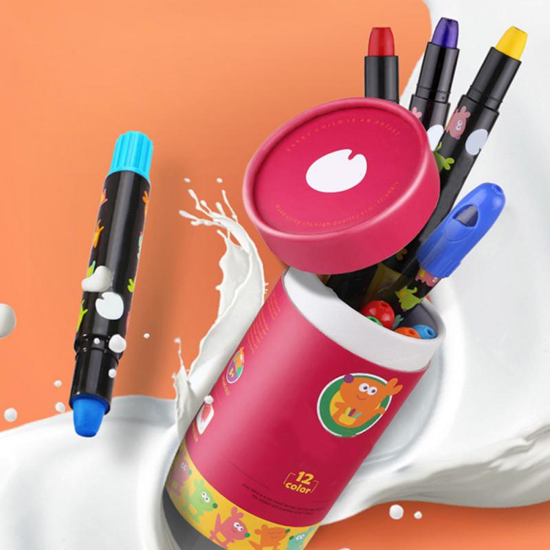 Silkebløde vaskbare studerende papirvarer oliemaleri ikke giftig roterbar graffiti sikker farveblyant sæt børn let ren kunstforsyninger