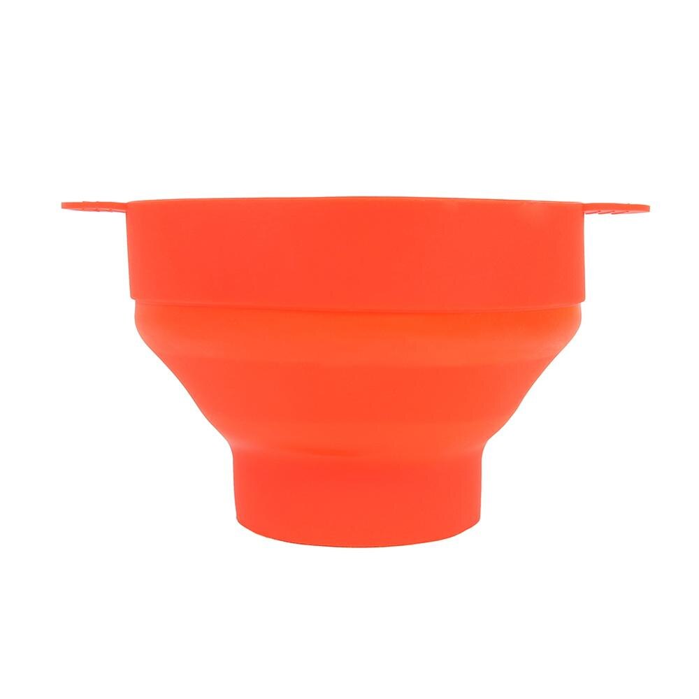 La Original máquina de palomitas de maíz para microondas de silicona bol de palomitas de maíz con tapa plegable rojo de alta temperatura gran cocina herramienta fácil: Orange