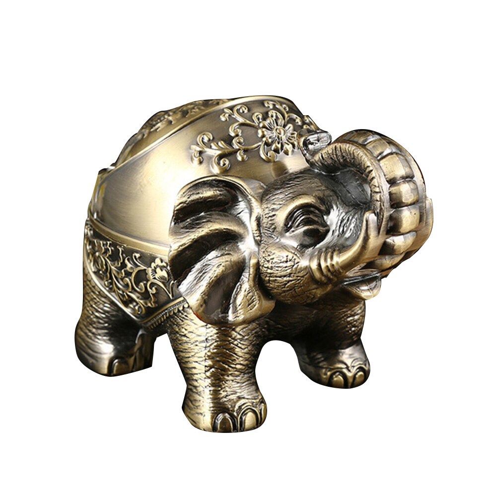 éliminateur d'odeur bureau coupe-vent éléphant forme avec couvercle cendrier en métal salon intérieur extérieur bureau Vintage sculpté à la main: B