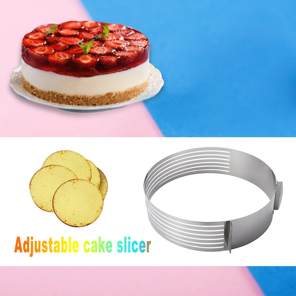 Adjustable Cake Layered Cutter Slicer Stainless Steel DIY Round Bread Cake Mould Tool Kitchen Baking Accessories