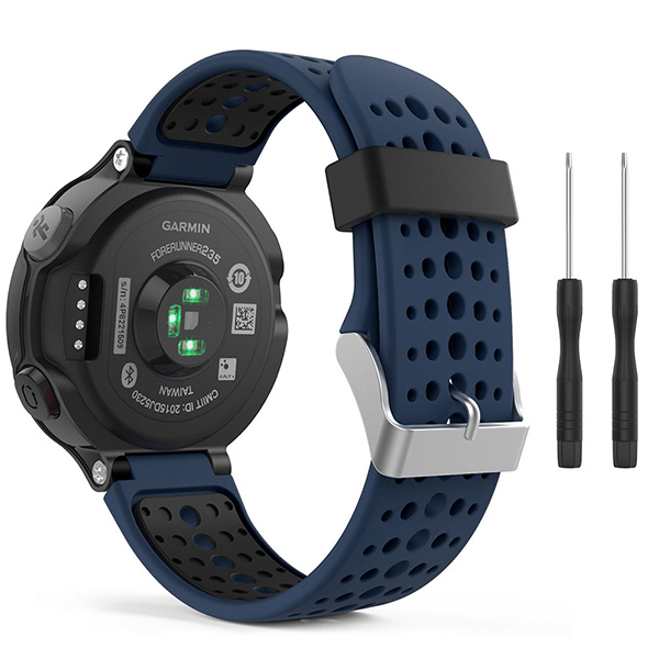 Para Garmin Forerunner 235 brazalete con correa de silicona para Garmin Forerunner 220/230/235/620/630/735XT/235 accesorio Lite: Blue with Black