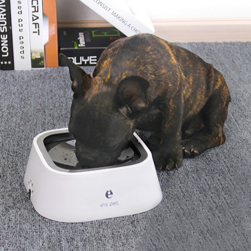 Drinkbak voor hond 1.5l drijvende, niet-bevochtigende mond katten anti-morsbak zonder morsen drinkwaterdispenser geen natte baard