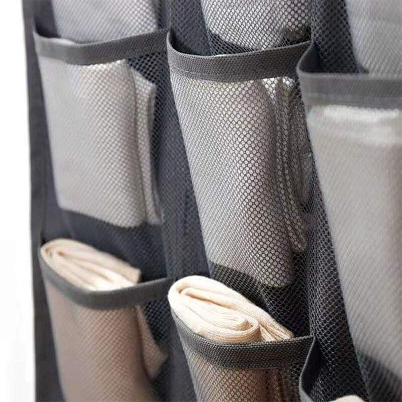 24 Pocket Large Mesh Cloth Box Storage Hanging Bag Wall-mounted Sundries Organizer Holder Room Shoes Slippers Storage Bag Tls