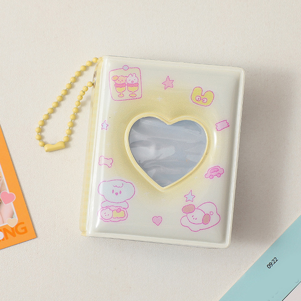 Mini livre de collecte de Photos de dessin animé, petit Album Photo de 2 pouces, pendentif en PVC, porte-carte décoratif mignon avec porte-clés imprimé ours