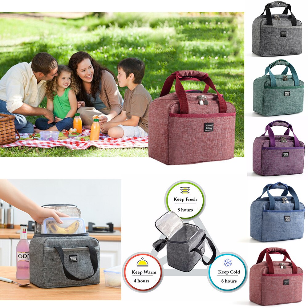 Adisputent thermisch geïsoleerde lunchtas picknick opbergtas draagbare lunchbox camping outdoor handtas koelbox lunchbox tas