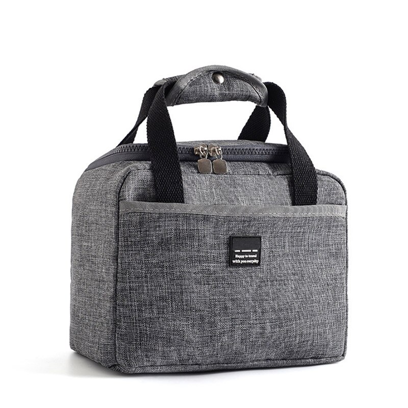 Aosbos-Bolso térmico bolsos para la comida para mujer y niño, Enfriador de Picnic a la , fiambrera con aislamiento, bolsas de mano para comida de viaje: Grey