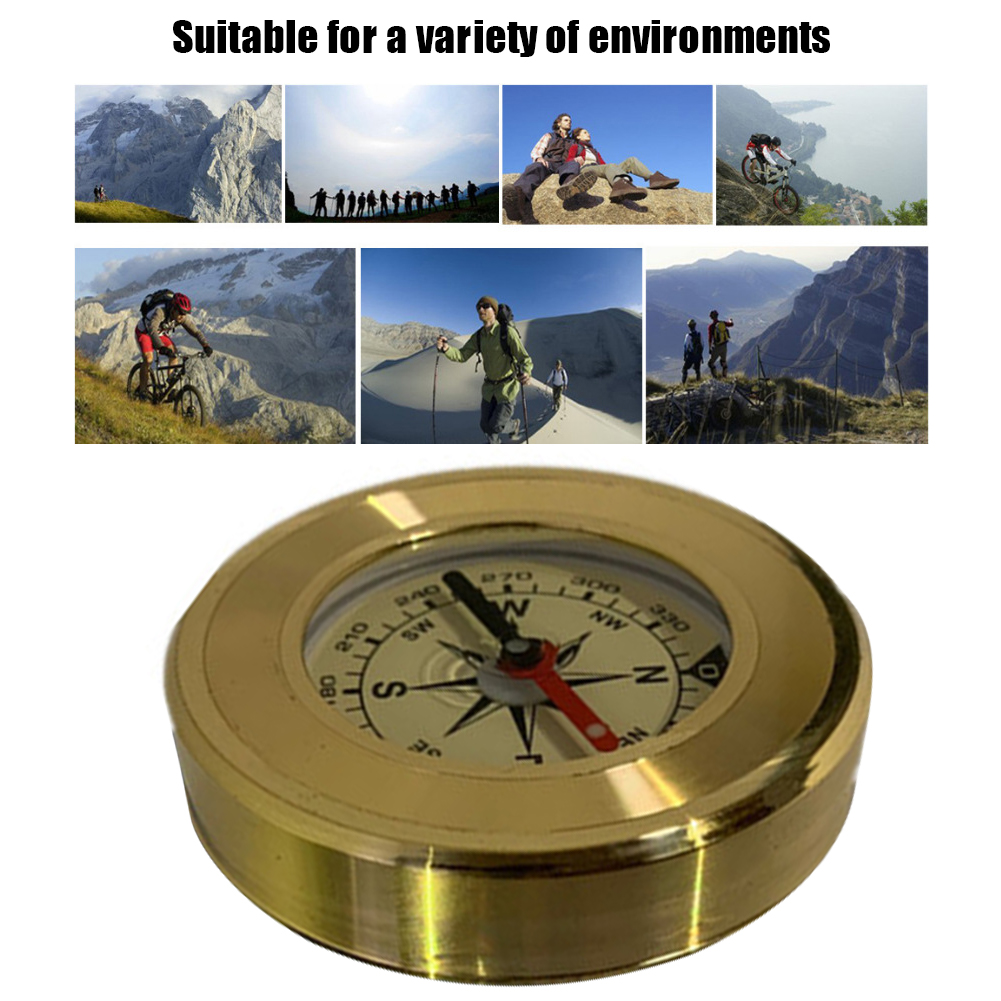 Camping Hiking Pocket Brass Compass Portable Compass Navigation Point Guiding Equipment for Outdoor Activities