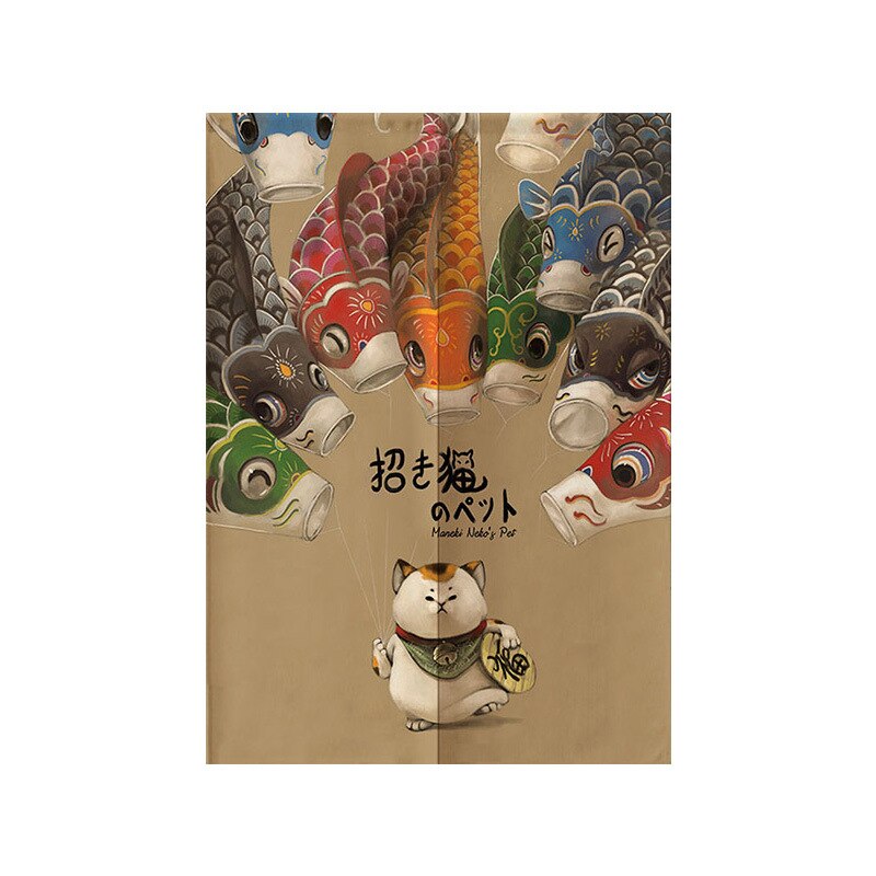 Japansk heldig kat dør gardin soveværelse køkken badeværelse lille vindue gardin skillevæg gardin feng shui gardin noren: 06 / 85 x 90cm