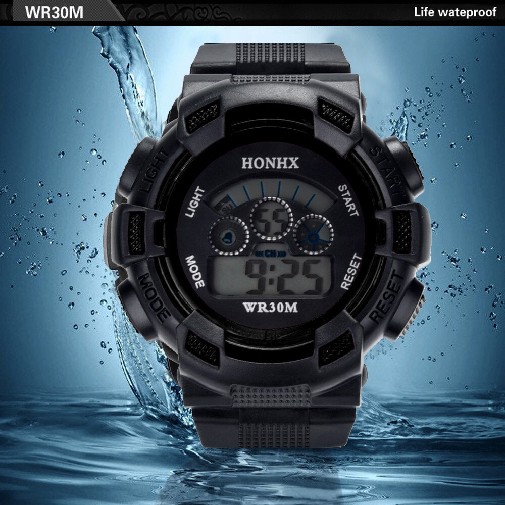 Student Waterproof Children Boys Digital LED Sports Watch Kids Alarm Date Watch Casual Electronic Simplicity Round Watch