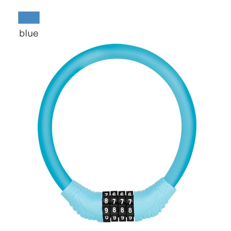 Bike Lock Anti-theft Portable Electric Battery Motorcycle Password Locks Fixed Bicycle Ring Lock cord chain security: Blue