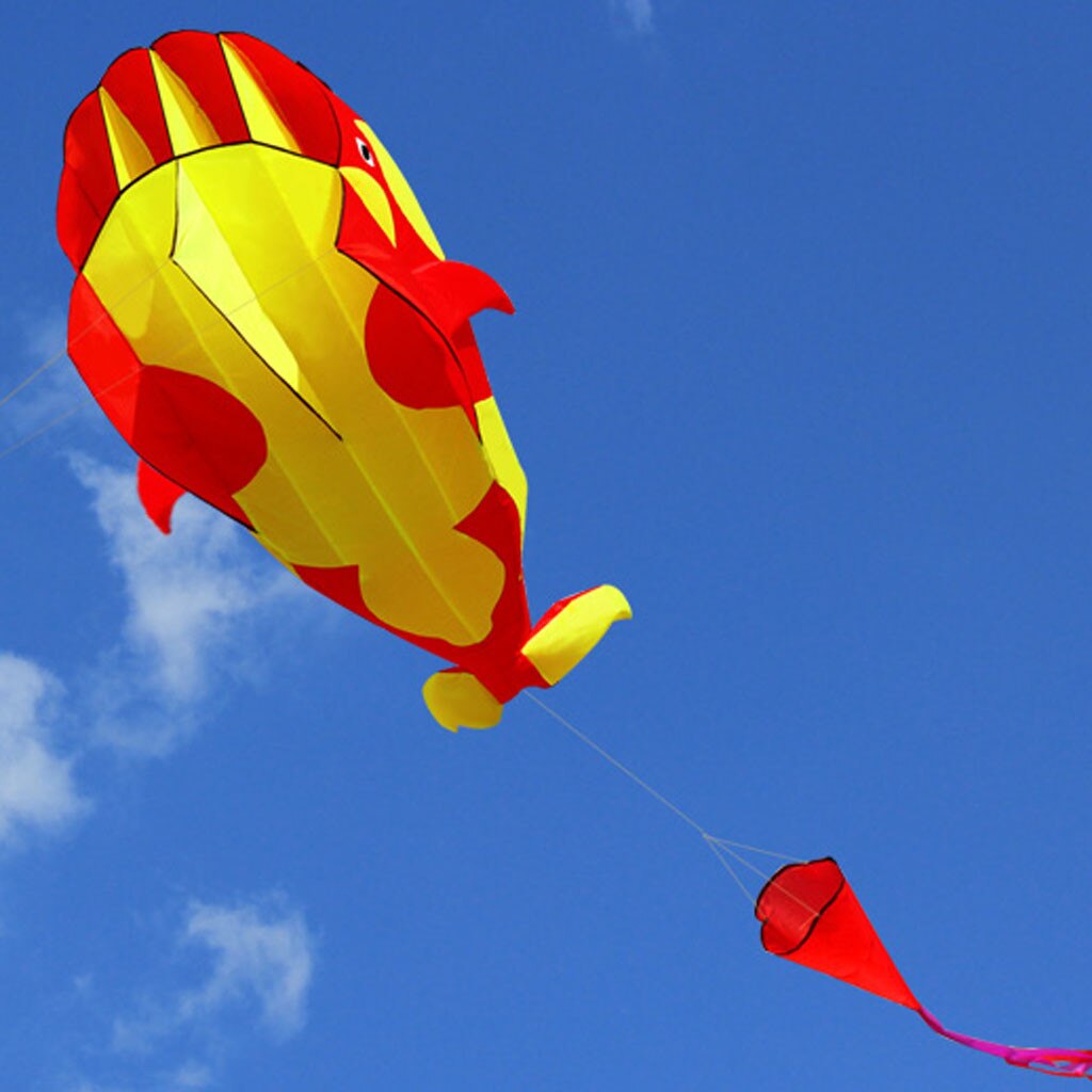 Cerf-volant de plage en forme de dauphin, avec énorme sans cadre, doux, pour la famille des enfants, volant coloré en 3D, dépliant facile, jouets d'extérieur #30: Rouge
