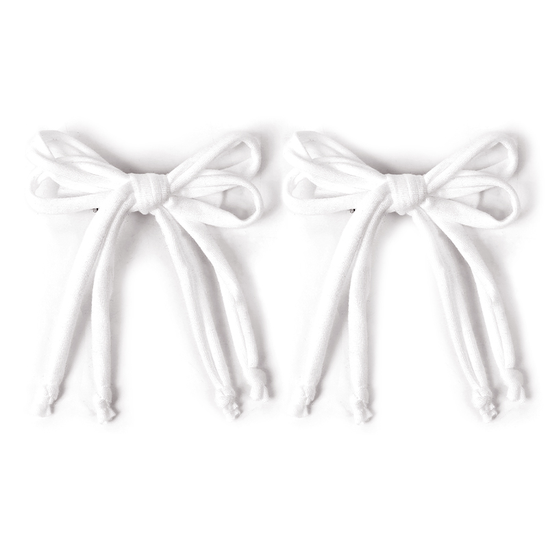 Horquilla con lazo bonito tejido a la para niños y niñas, diadema para bebés, diadema elástica para niños, tocado clásico que combina con todo, accesorios para el cabello: Blanco
