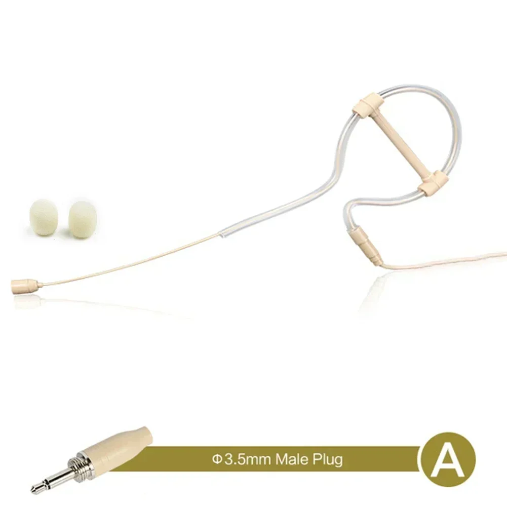 3.5mm Beige Single Earhook Headset Headworn Microphone 3 Pin 4 Pin XLR For Wireless Microphone Headset With Microphone Cover: green
