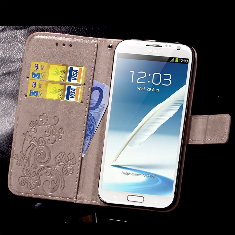Luxe Leather Case Voor Samsung Galaxy Note 2 Case Wallet Flip Cover Capa Voor Coque Samsung Note 2 Note2 N7100 n7102 N7105 Case