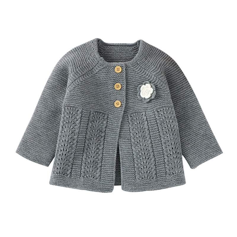 Enfants enfants pull automne bébé fille fleurs creux Cardigan décontracté manteau d'extérieur vêtements #1