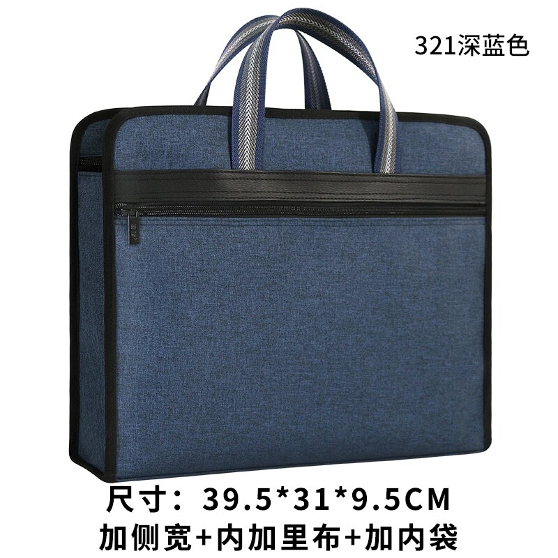 Brief case Men Casual Business Bag A4 Male Workbag Brief Bag Hand Belt Canvas Bag: 321 DEEP BLUE