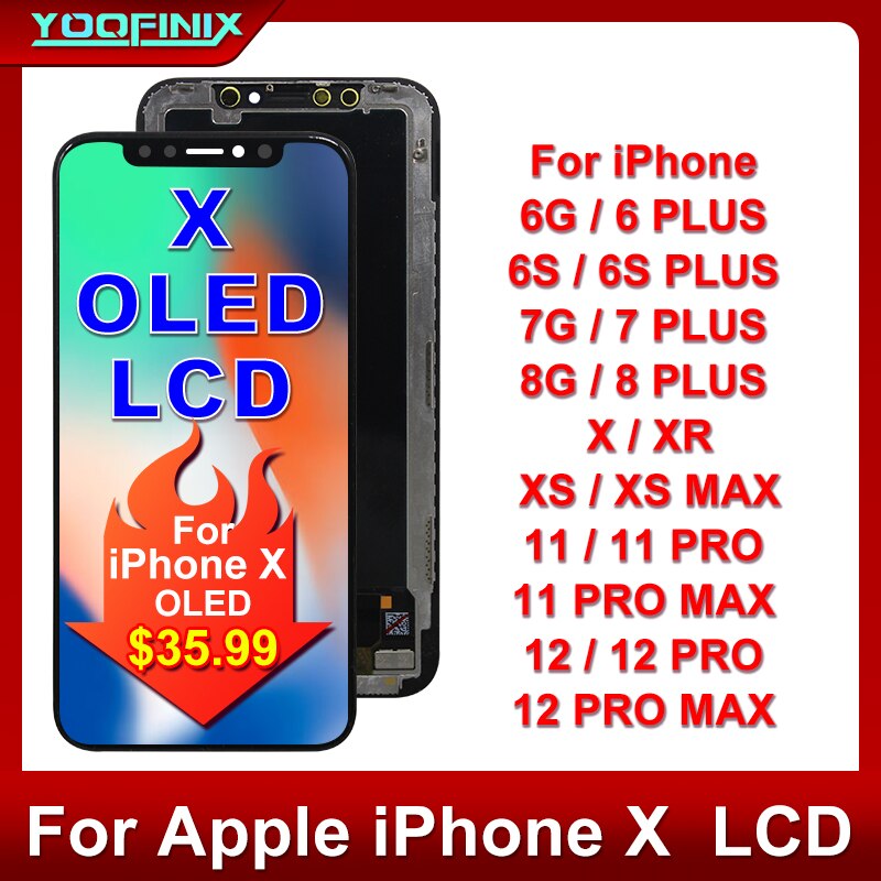 Pantalla táctil LCD para iPhone X, 11 PRO MAX, XR, 12 Pro, XS MAX, 6G, 6S, 6P, 7G, 7PLUS, 6S PLUS, 8G, 8P