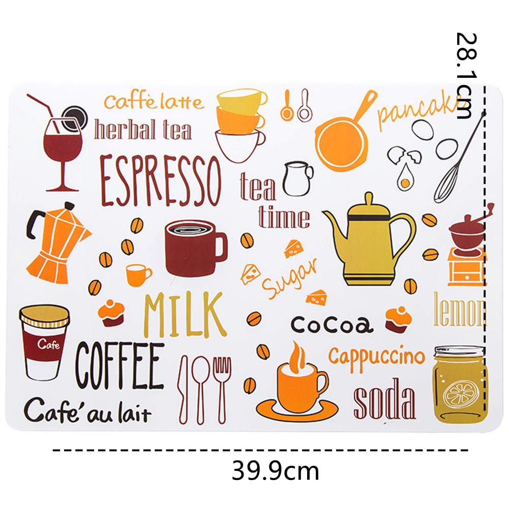 Mantel Individual de PVC con de dibujos animados para mesa, salvamanteles con de bloques de colores, almohadillas de disco para comedor, posavasos, placa de Bar, 40x28cm