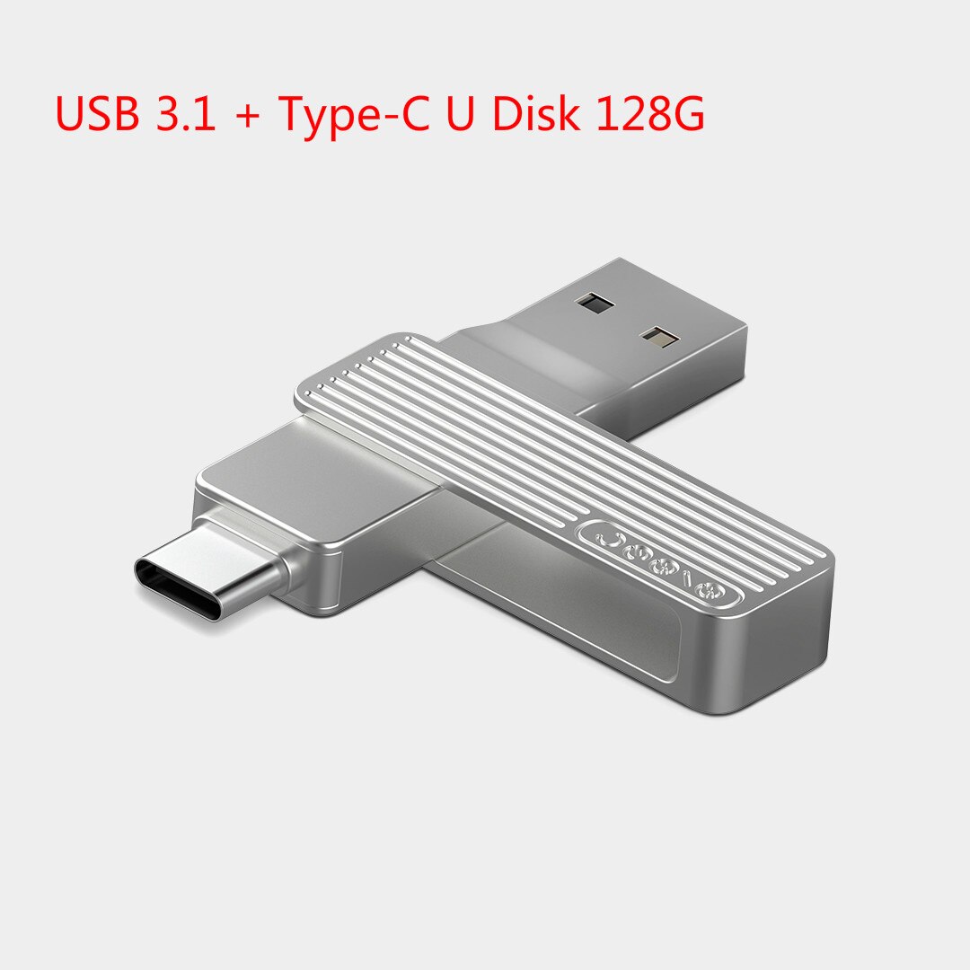 Xiaomi USB 3.1 U Disk OTG Metal Flash Pen Drive Memory Stick With MFi Lightning/Type-C Connector For iPhone 11 Pro/11/XS/X/8/7: Type-C USB 128G