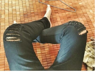 Diaooaid stretch knæ ripped sorte skinny jeans mænd slim hip hop swag elastiske bukser dreng ripped mandlige bukser